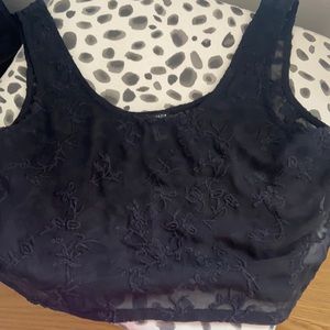 FOREVER 21 BLACK LACE CROP TOP